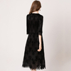 Women Pelated Fashion New Solid Color Lace Lady Elegant High Quality Dress