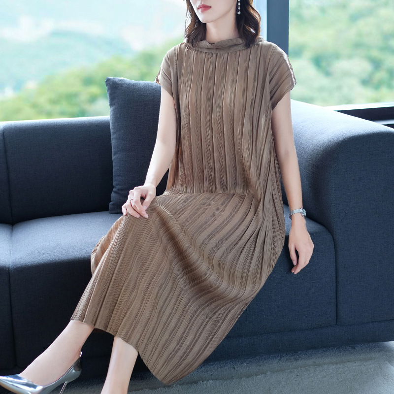 Aututmn Winter Women Pleated Fashion New Tidal Loose Big Size Popular Dress