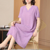 Large Dresses Summer New Women's Loose Short-sleeved Embroidered Dresses