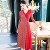 Women Spring 2020 New Foreign Style Printed Large Pleated Dress