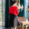 Women Pleated Contrast Panel Dress Spring 2020 New Women's Loose Large Dress