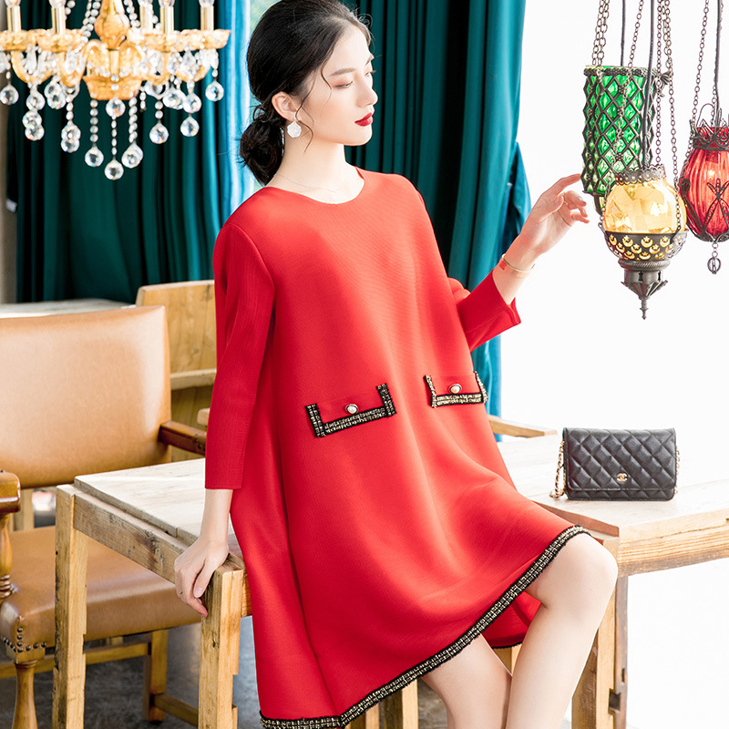 2020 Spring New Dress Women Oversized Pleated Dress