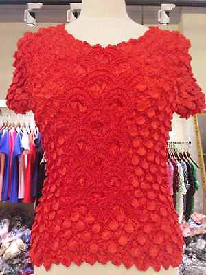 Women Elastic Popcorn Tops short Sleeves Shirts Coin shirts