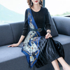 Autumn Winter Women Pleated Fashion New Tidal Loose Big Size Belt Dress