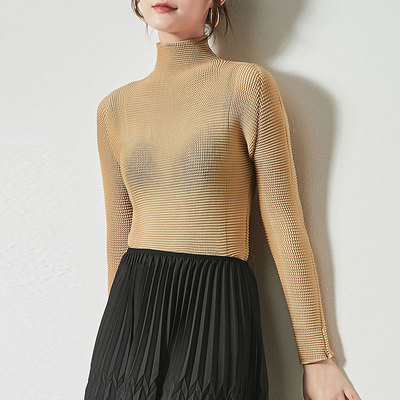 Autumn Women Pleated Fashion New Tidal Tops Tidal Big Size Shirts