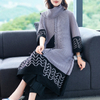 Autumn Winter Loose Large-sized Embroidered Nailed Pearl Windbreaker Jacket New Scarf Collar Pleated Jacket