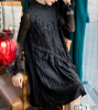 Women Chiffon Sleeve Embroidered New Pleated Dress
