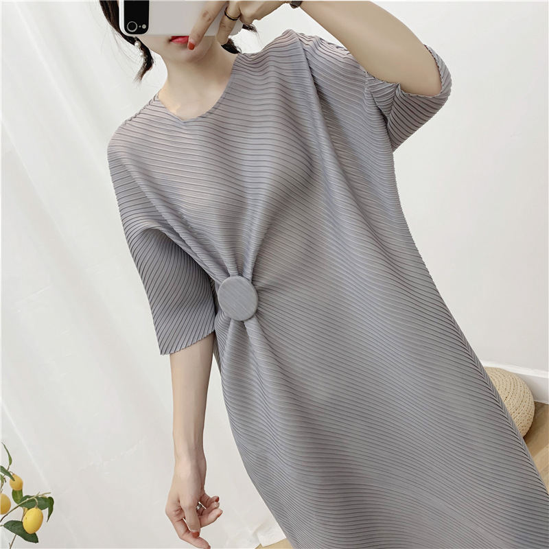 Ruffled Dress Irregular Women Pleated Long Dress Fashion New Loose Big Size Dress
