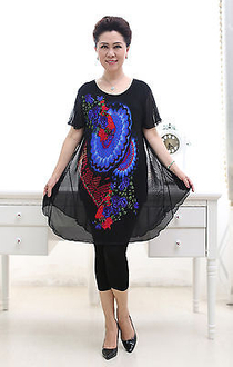 Womens Fashion T-shirts Knit print short sleeve Ladies skirts RB