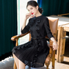 Spring 2020 Big Size Slim Dress Ear Edge New Women's Loose Pleated Dress