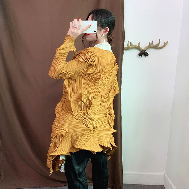 Autumn Women Pleated Fashion New Tidal Loose Jacket Coat