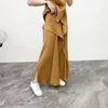 Women Pleated Tops 2020 Spring New Irregular Trousers Casual Straight Pants Two Piece Clothing Set