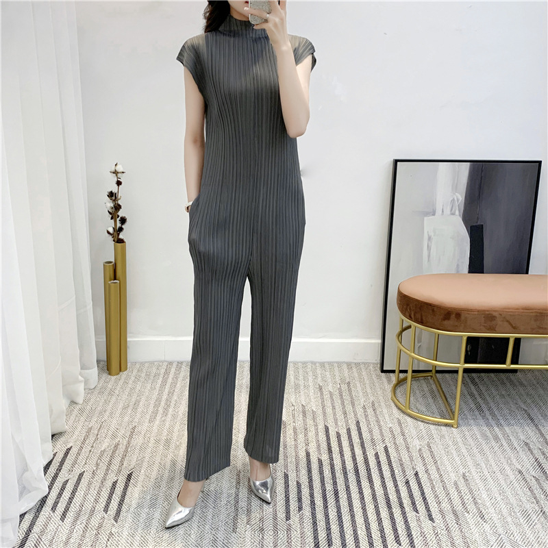 Summer 2020 Women Spot Pleated Jumpsuit New Slim Casual Pants