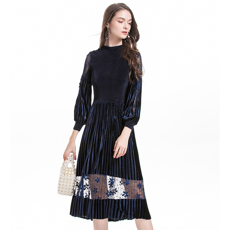 Women Pleated Fashion New Tidal Loose Big Size Popular Dress
