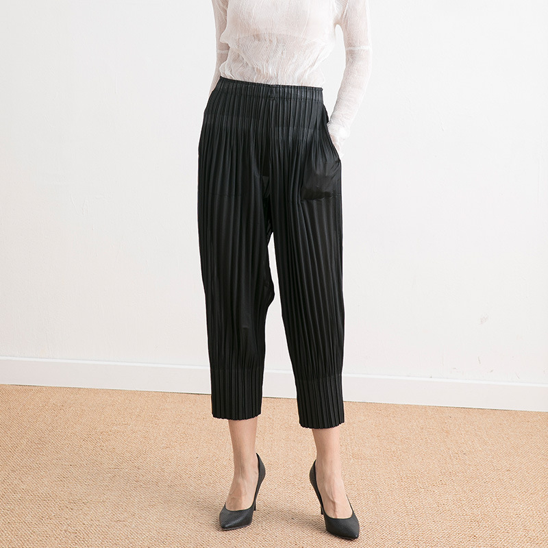 Women's 2020 Summer Pleated Pants Loose Harem Pants Nine Point Casual Pants