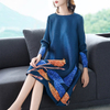 Autumn Women Pleated Fashion New Print Big Size Dress