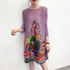 Pleated Large Print Dress 2020 Spring New Women's Loose Pleated A-line Dress