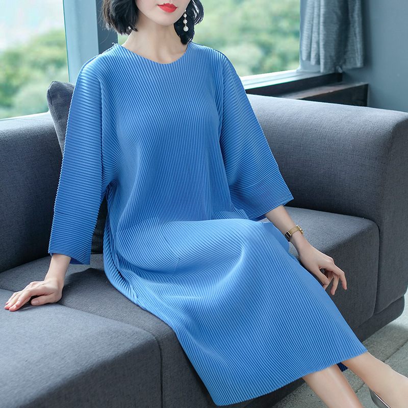 Spring Autumn Women Pleated Fashion New Big Size Casual Popular Dresses