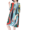 Mother's Age Reduction Print Dress Spring 2021 New Women's Loose Plus Size Pleated Dress
