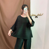 Autumn Women Pleated Fashion New Tidal Tops Loose Big Size Shirts