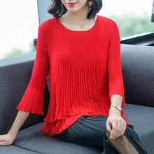 Women Pelated Fashion New Tops Big Size Tidal Solid Color Shirts