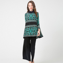 Autumn Women Pleated Fashion New Tidal Prints Tops Loose Shirts