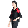 New Crimp Bead Sleeve Cardigan Jacket All-match Spring Fashion Boutique Ladies Flare Sleeve Tops Shirts