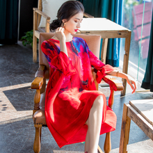 Early Spring 2020 Women Large Fashion Print Pleated Dress New Relaxed A-line Dress
