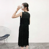 Pleated Tassel Bottoming Dress Fast Selling Amazon Popular Solid Color Pleated Dress