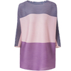 Women Pleated Tops Large Stripe Print Spring 2020 New Relaxed Belly Covering T-shirt