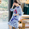 Spring 2020 Large Size Face Print Style Dress New Women's Loose Air Pleated A-line Dress