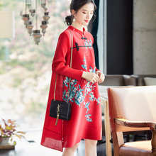 Chinese Style Cheongsam Dress New Fashion Printed Dress In Early Spring 2020