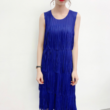 Pleated Tassel Bottoming Dress Fast Selling Amazon Popular Solid Color Pleated Dress
