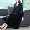 Autumn New Style Golden Velvet Temperament Dress 2019 Women's Large Size Popular Dress