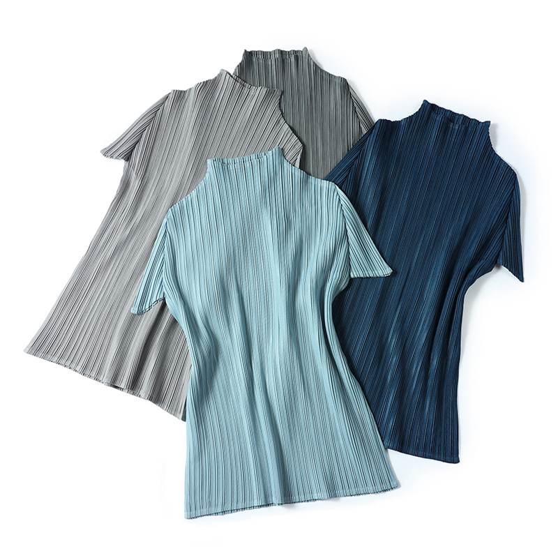 Women Pleated T-shirt Big Size Loose Tops