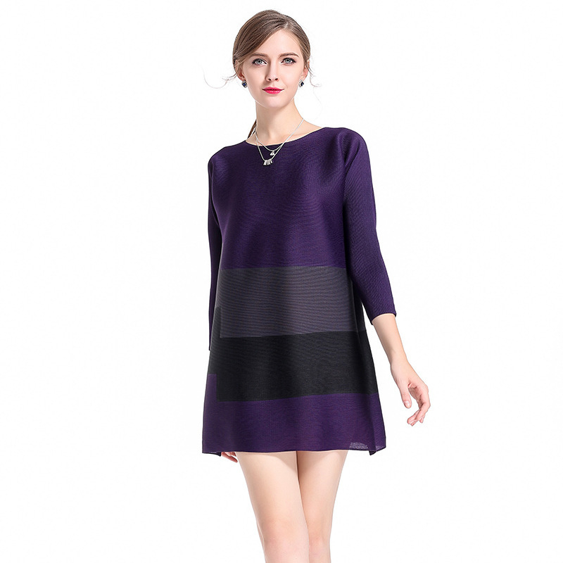 New European Solid Color Fashion Loose Size Women's Spring And Summer Pleated Shirts