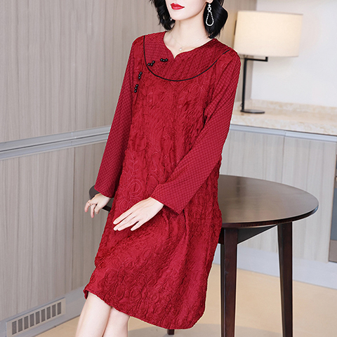 Chinese Style Retro Cheongsam Improved Dress Spring 2021 New Women's Pleated Dresses