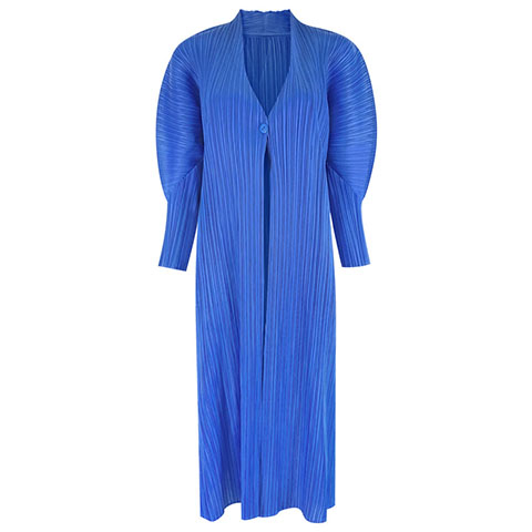 2021 New One Button A-line Loose Long Women's Windbreaker Pleated Coat