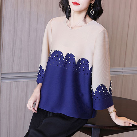 Spring And Summer Foreign Style T-shirt Women's Loose Medium Length 2021 New Fashion Simple Color Blouse