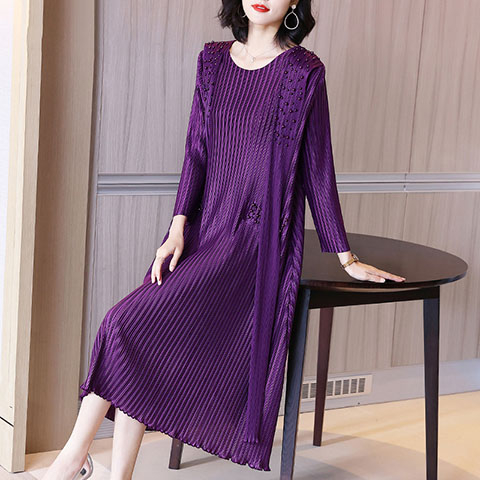Lady Large Red Pleated Dress Spring 2021 New Women's Loose Dress