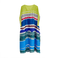 Pleated Print Dress 2021 Summer New Loose Large Split Pleated Dress