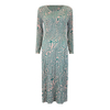 Autumn And Winter New Women's Long Sleeve Waist Skirt French Retro Temperament Printed Pleated Dress