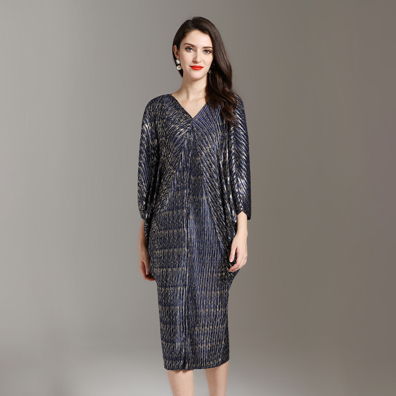 Spring Women Pleated Fashion New Loose Big Size Print Popular Tidal Dress