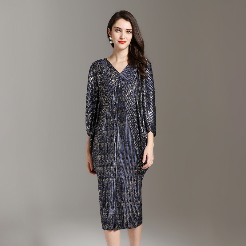 Spring Women Pleated Fashion New Loose Big Size Print Popular Tidal Dress