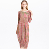 Spring Pleated Coloured Striped Dress Fashion New Popular Loose Dress