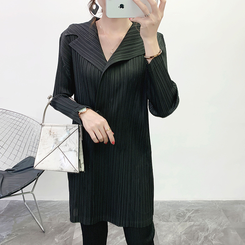 Pleated Coat 2020 Summer New High-end Long Sleeve Versatile Top Women's Suit Cardigan