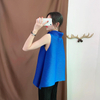 Women Tops Shirts Pleated Pure Color Classic Pleated Folded Small Vest Large Sleeveless Loose Fashion Underwear