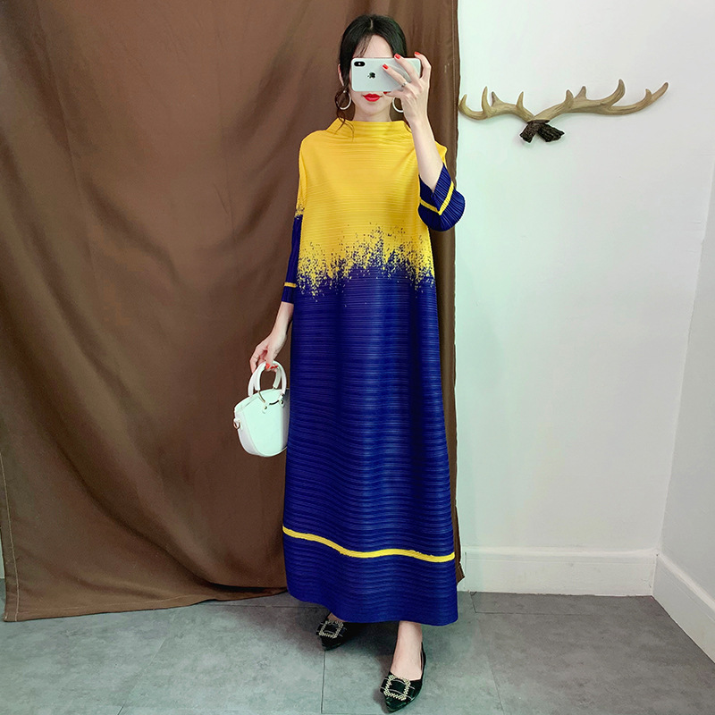 Autumn Fashion New Women Dress Pleated Tidal Big Size Dress