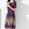 Women Pleated Spring Summer Temperament Comfortable A-line Dress Printing Fashion Dress
