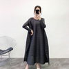Spring Women Pleated Fashion New Tidal Big Size Loose Pleated Dress